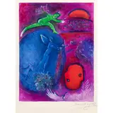Songe de Lamon et de Dryas (from Daphnis and Chloe) by Marc Chagall, 1961, lithograph in colors on Arches paper, sold Sep 2025