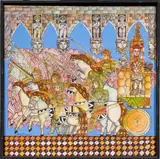 Untitled (Mounted Soldiers) by David Leonardo, 1997, oil on canvas, sold Sep 2025