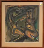 Nude Figures by W.C. Lanton, 1966, watercolor on paper, sold Sep 2025
