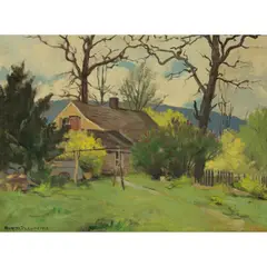Untitled by Robert Pearson Lawrence, oil on canvas affixed to board, sold Sep 2025