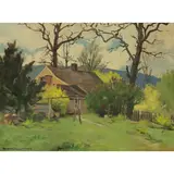 Untitled by Robert Pearson Lawrence, oil on canvas affixed to board, sold Sep 2025