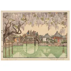 Untitled by Tōshi Yoshida, woodcut in colors, sold Oct 2025