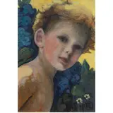 Golden Boy," circa by Florence Lundborg, oil on canvas board, sold Oct 2025