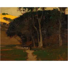 Untitled (Shepherd in the Hills) by Karl Schmidt, oil on board, sold Oct 2025