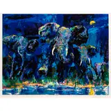 Elephants by LeRoy Neiman, serigraph, sold Oct 2025