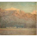 Swedish Landscape by Anshelm Leonard Schultzberg, oil on panel, sold Oct 2025
