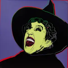 The Witch" from "Myths" Series by Andy Warhol, 1981, screenprint in colors with diamond dust, sold Oct 2025