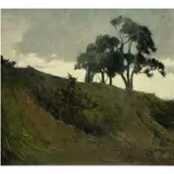 Untitled (Coastal Trees) by Albert du Vannes, oil on board, sold Oct 2025