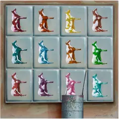 Tiles by James Carter, 1986, acrylic on canvas, sold Oct 2025