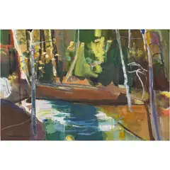 Untitled by John Maxon, mixed media on paper, sold Oct 2025