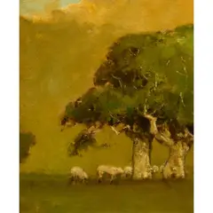 Untitled (Landscape) by Karl Schmidt, oil on board, sold Oct 2025