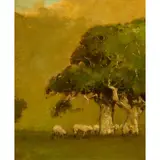 Untitled (Landscape) by Karl Schmidt, oil on board, sold Oct 2025