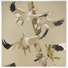Snow Geese by Bryan Wilson, 1977, oil on canvas, sold Oct 2025