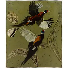 Pheasants #3 by Bryan Wilson, 1978, oil on canvas, sold Oct 2025