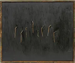 Untitled by Sono Osato, mixed media on board, sold Oct 2025