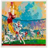 The Catch-Montana to Clark by LeRoy Neiman, 1991, serigraph, sold Oct 2025