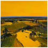 Untitled (Lanscape at Sunset) by Henrietta Berk, oil on canvas, sold Oct 2025