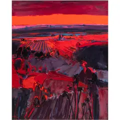 Untitled (Landscape with Palm Trees) by Henrietta Berk, oil on canvas, sold Oct 2025
