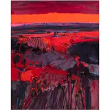 Untitled (Landscape with Palm Trees) by Henrietta Berk, oil on canvas, sold Oct 2025
