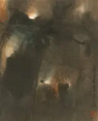 Untitled by Lu Shoukun, ink and colour on paper, offered Jun 2021