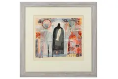 Untitled by Simon Laurie, mixed media and collage, offered May 2021