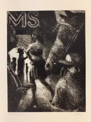 Untitled by Bill Jacklin, etching, offered Apr 2021