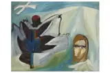 Untitled by Patrick Hayman, oil on board, offered Apr 2021