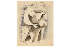 Untitled by Kenneth Armitage, ink and wash on paper, offered Apr 2021