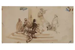 Untitled by Carl Werner, pencil and watercolour on paper, offered Apr 2021