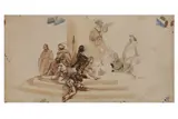 Untitled by Carl Werner, pencil and watercolour on paper, offered Apr 2021