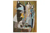 Untitled by Nadira Azzouz, mixed media on canvas, offered Apr 2021