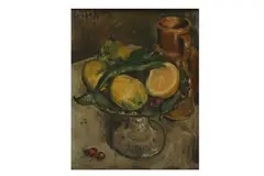 Untitled by Christian Hess, oil on board, offered Mar 2021