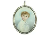 Portrait miniature of a boy by Gertrude Massey, watercolour, offered Mar 2021