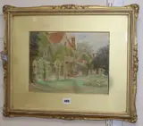 House and garden by Thomas Henry Hunn, watercolour, sold Jun 2019