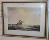 Estuary Steamer by Sidney Vale, watercolour, offered Jun 2019