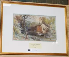 Ianercost Mill, Cumberland by J. Burrell Smith, 1866, watercolour, sold Jun 2019