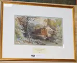 Ianercost Mill, Cumberland by J. Burrell Smith, 1866, watercolour, sold Jun 2019
