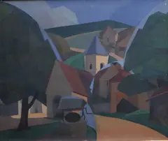 Le Clocher du Village by André Léveillé, oil on canvas, sold May 2019