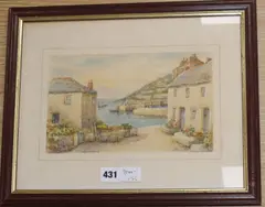 Mousehole, 16 x 26cm by Thomas Herbert Victor, watercolour, offered May 2019