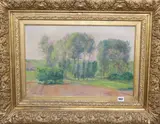 Etude D'arbers, wooden farm landscape by Frédéric Samuel Cordey, oil on canvas, sold May 2019
