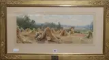 Harvesters at rest by Charles Gregory, watercolour, sold May 2019