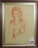 Sanguine chalk by Peter Wardle, drawing, sold May 2019