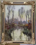 Etang en Foret de Soignes by Rene De Baugnies, oil on card, sold May 2019