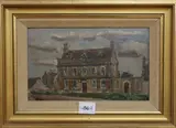 View of a house by Paul Ayshford Lord Methuen, oil on board, sold May 2019