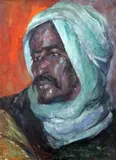 Portrait of a moorish gentleman, 45 x 34cm by Alfred Wolmark, oil on canvas, sold May 2019