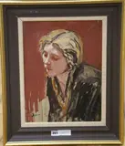 Portrait of a young lady by Paul Ayshford Lord Methuen, oil on board, sold Apr 2019