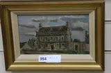 View of a house by Paul Ayshford Lord Methuen, oil on board, offered Apr 2019
