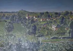 Priston, Somerset, 1950, 60 x 85cm by Paul Ayshford Lord Methuen, oil on canvas, sold Apr 2019