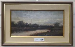 The Severn above the lower loud, Tewkesbury by William Pitt, 1884, oil on canvas, sold Apr 2019