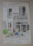 Shopfront, Loches by Adrian Maurice Daintrey, ink and watercolour, sold Apr 2019